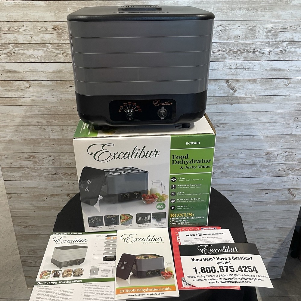 Excalibur ECB50B Food Dehydrator & Jerky Maker 5-Tray Stackable‎ 7 Temps Manual